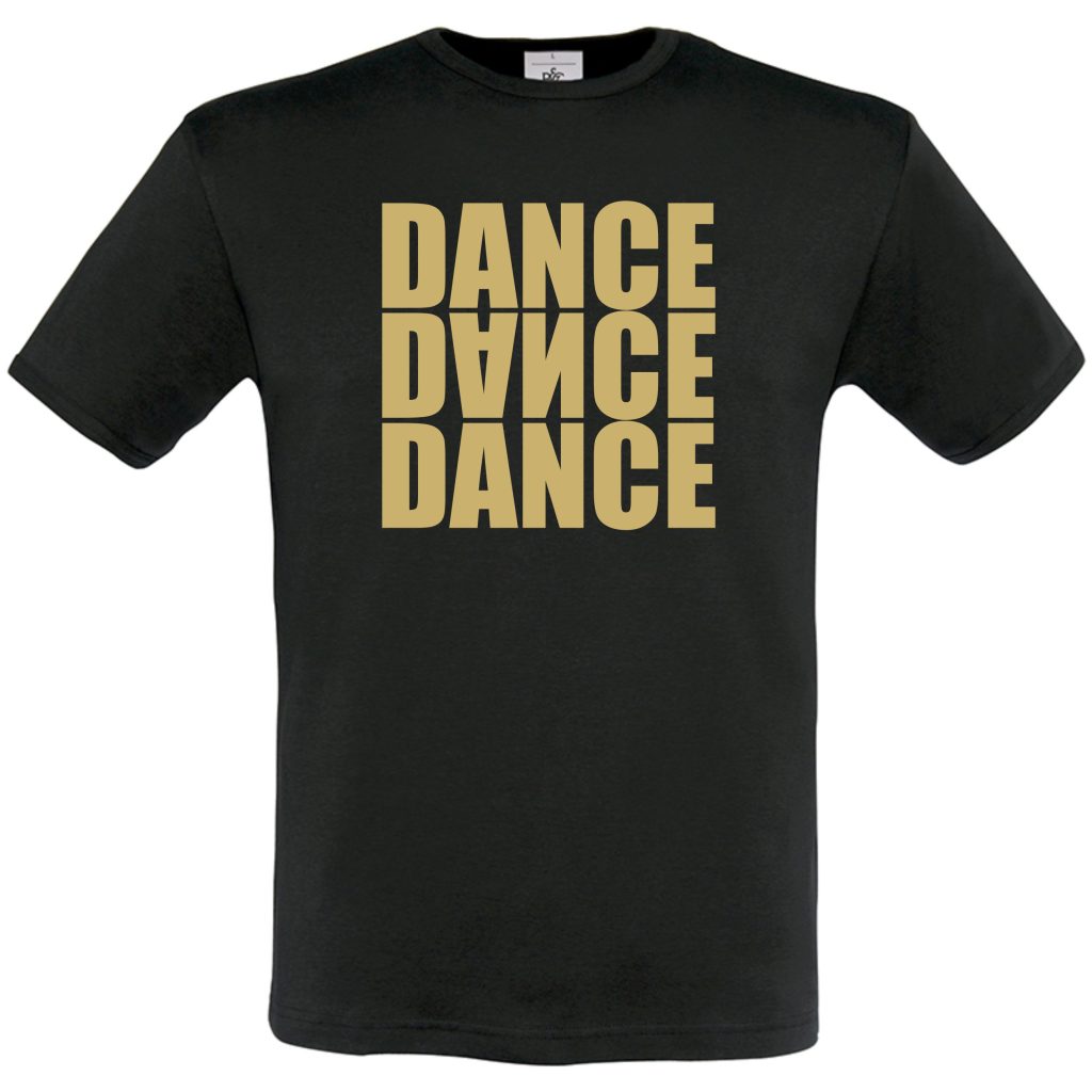 Dance Dance Dance T-Shirt (Gold) – Livewire Theatre Co – Ayrshire